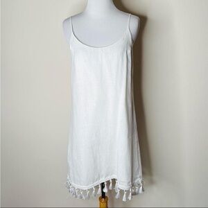 Ralph Lauren White linen tassel dress